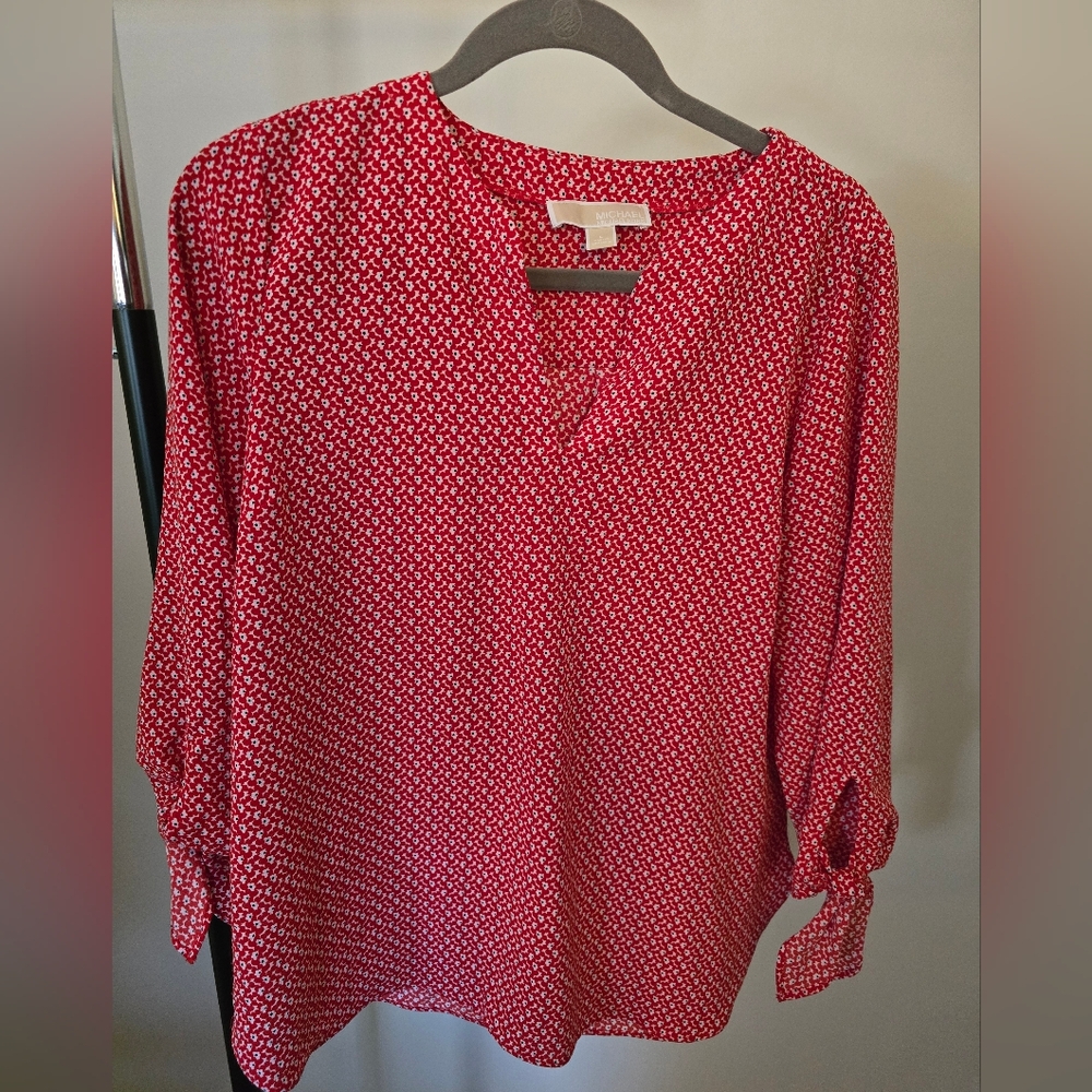Women's Red Patterned Blouse